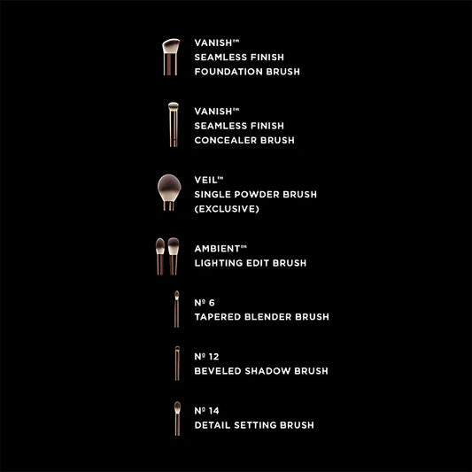 Silver Makeup Brushes Set