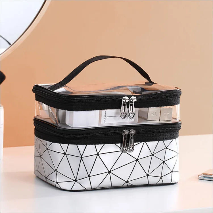 Multifunction Double Transparent Cosmetic Bag