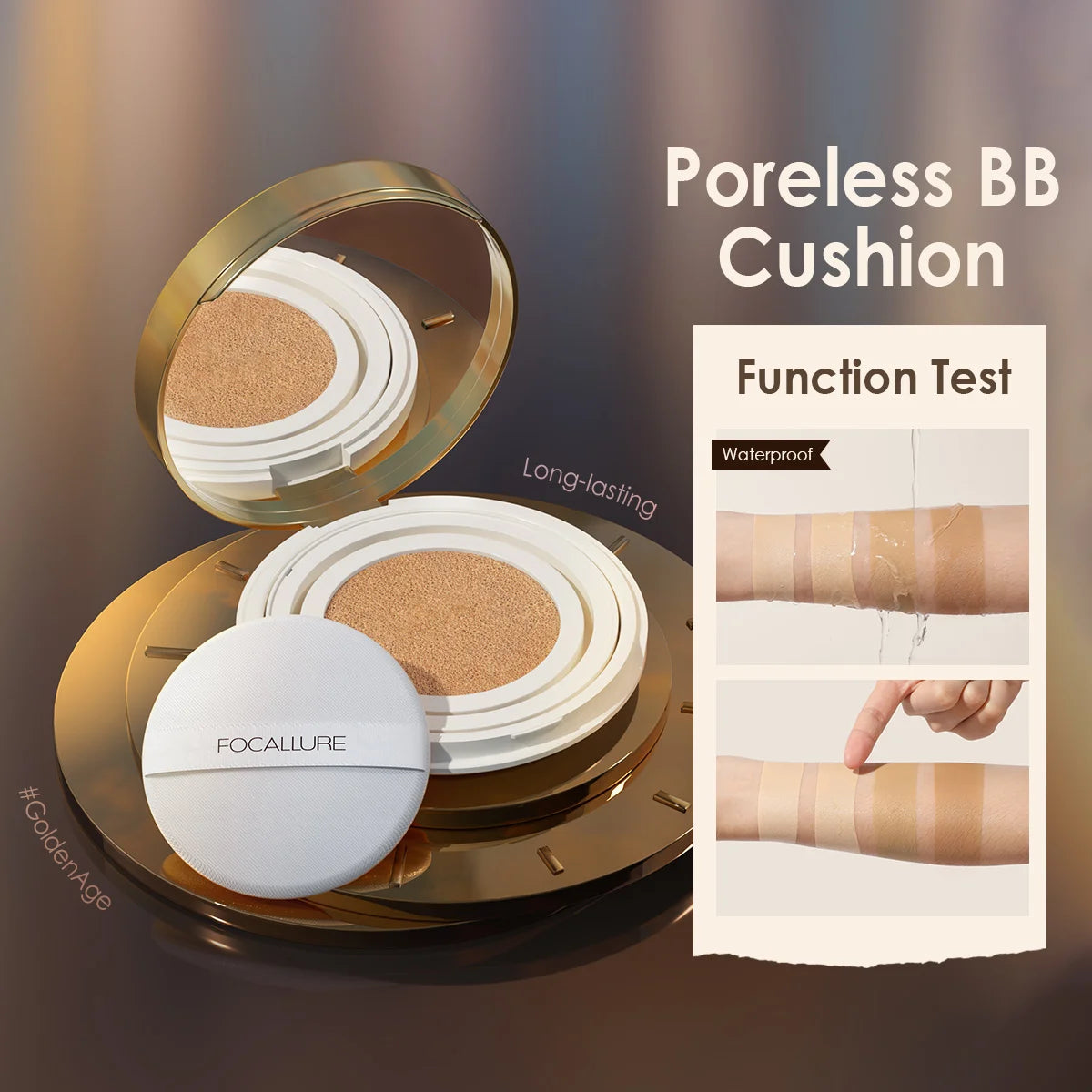 Long Lasting Foundation Cushion Compact With Makeup Puff