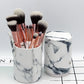 10 PCS Marble Pattern Makeup Brushes with Cylinder Tube Storage