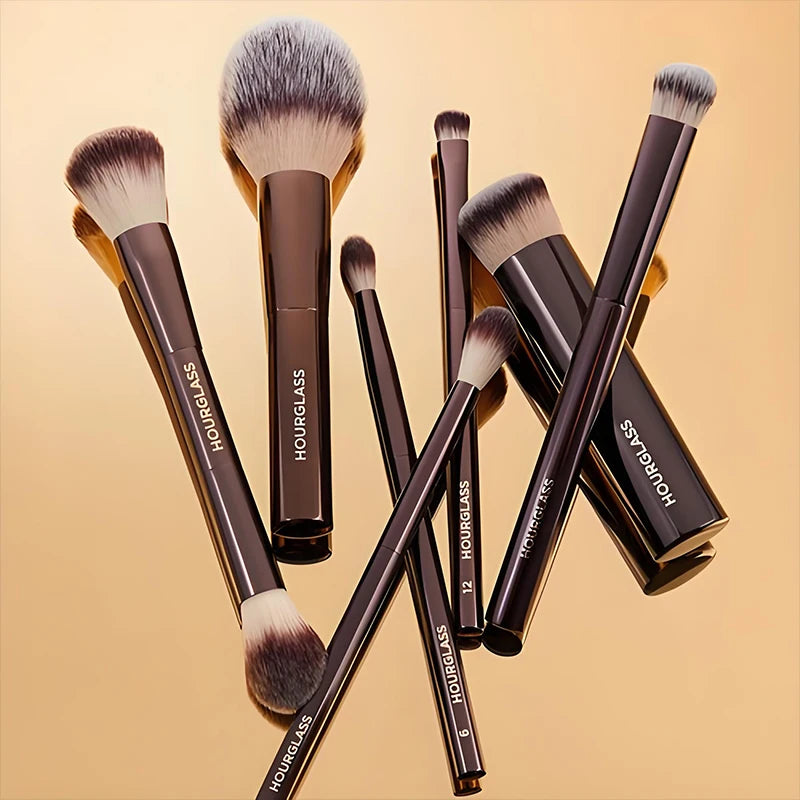 Silver Makeup Brushes Set