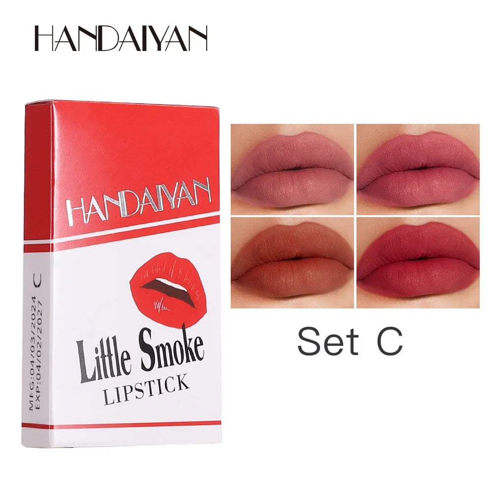 4PCS/Set Creative Cigarette Velvet Long Lasting Lipstick