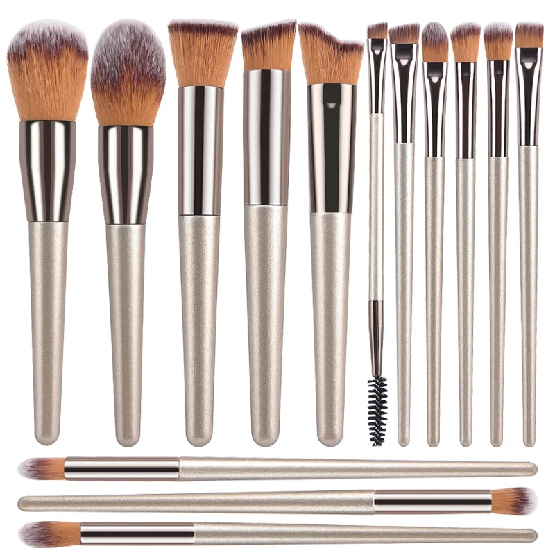 Champagne Makeup Brushes Set