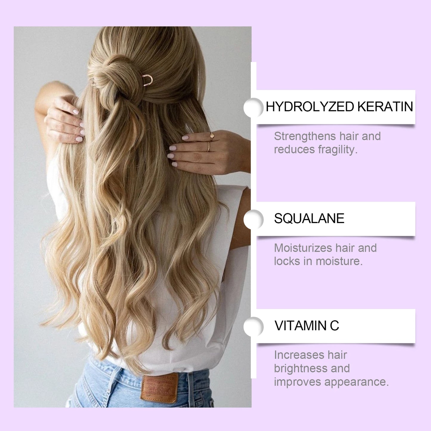 Purple Keratin Hair Mask for Dry Frizzy Hair