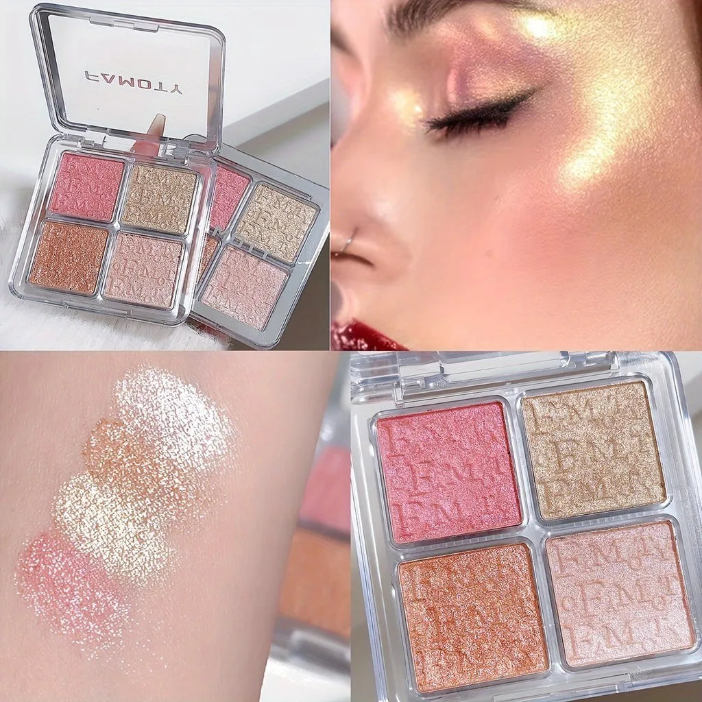 4 Colors Facial Highlighter Palette