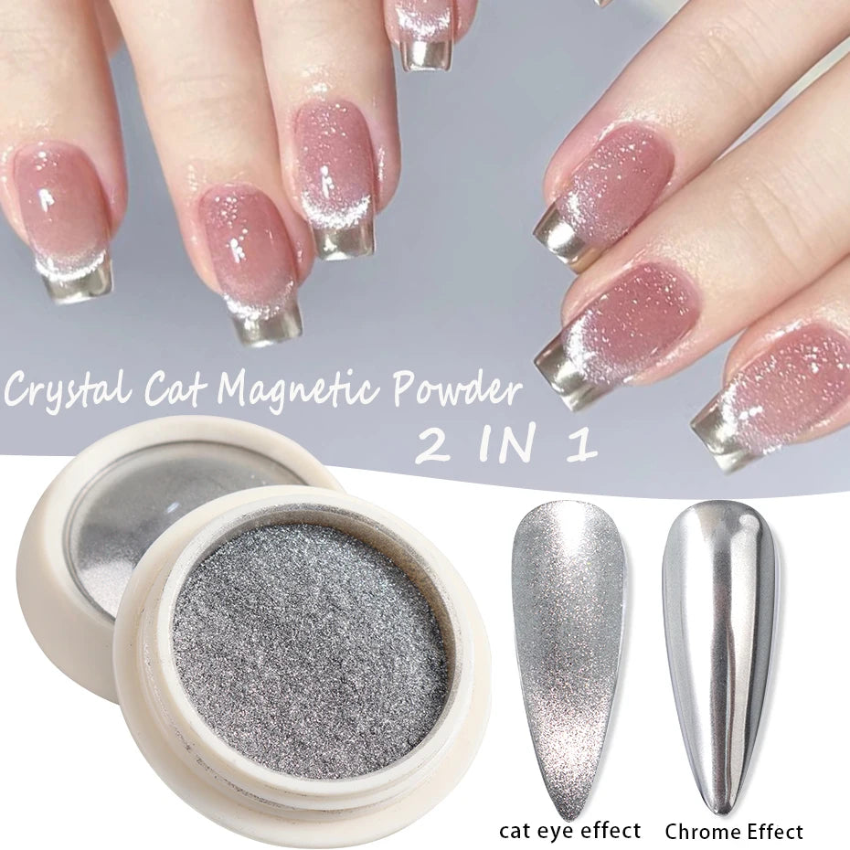 Moonlight Silver Cat Eye Nail Powder