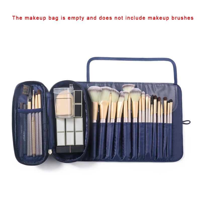 Nylon Foldable Cosmetic Brush Bag