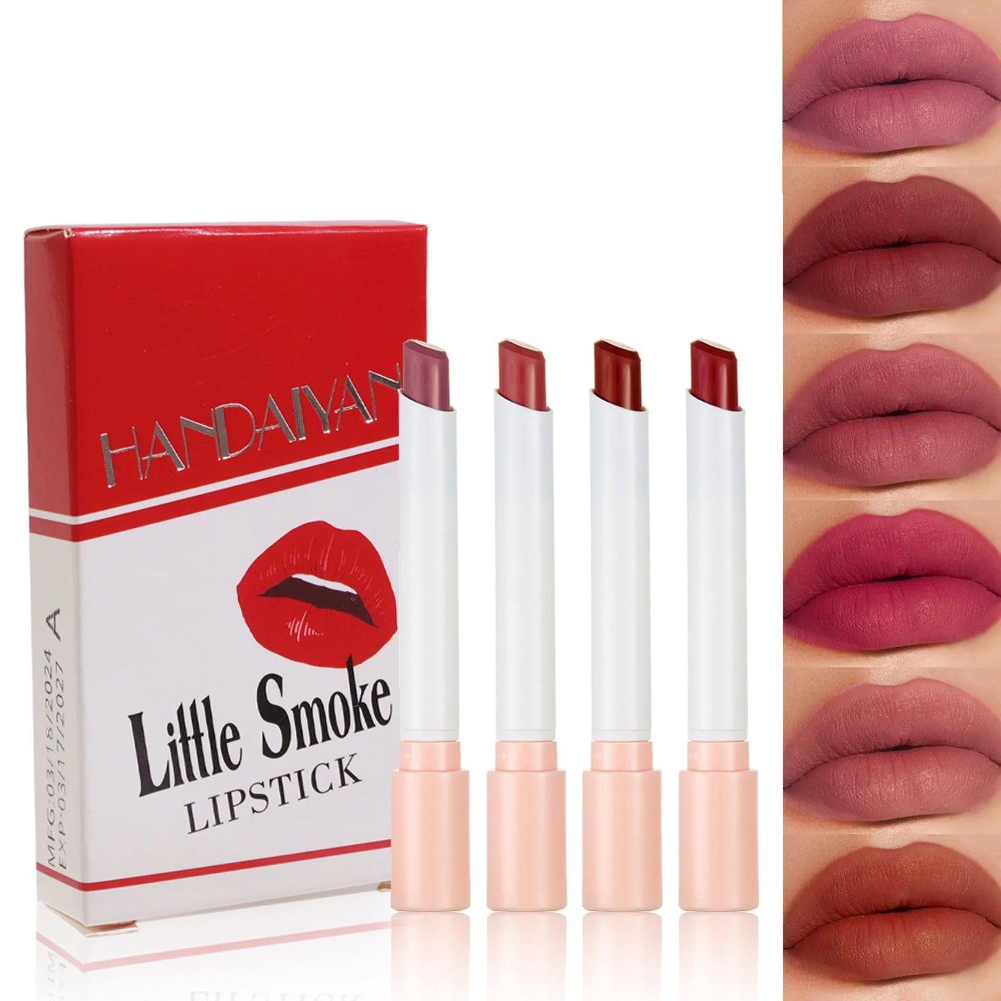 4PCS/Set Creative Cigarette Velvet Long Lasting Lipstick