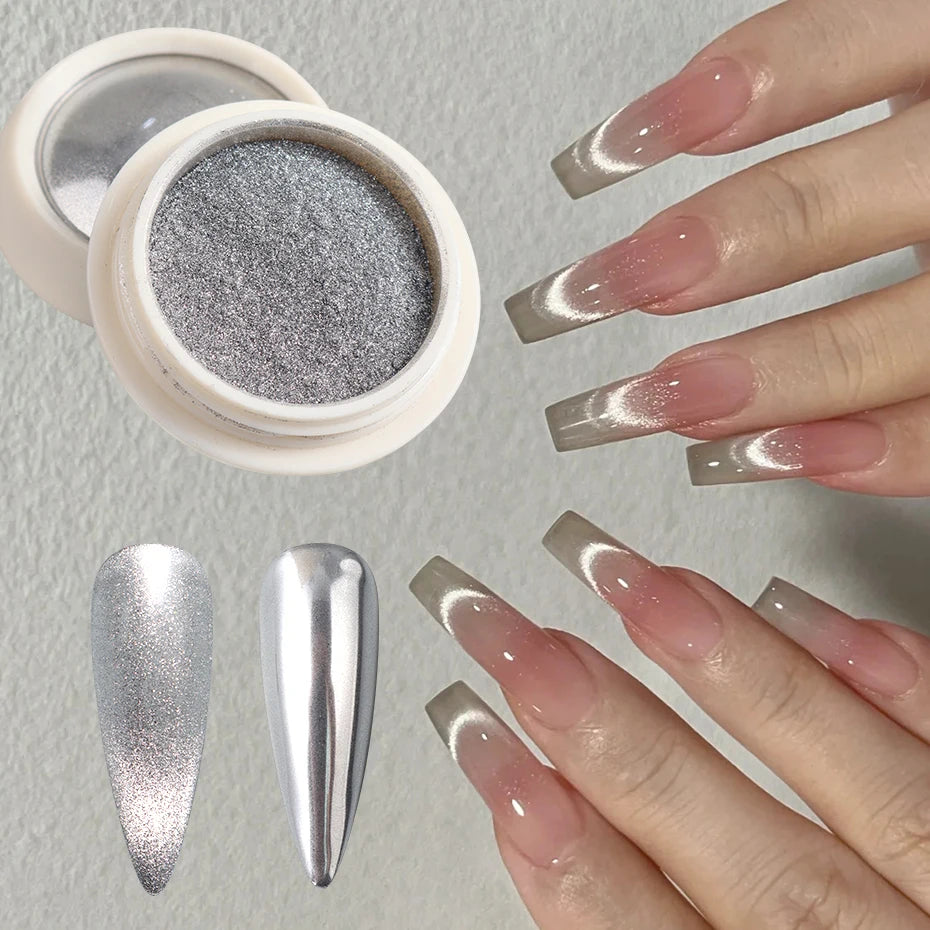 Moonlight Silver Cat Eye Nail Powder