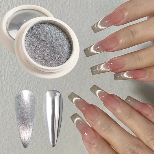 Moonlight Silver Cat Eye Nail Powder