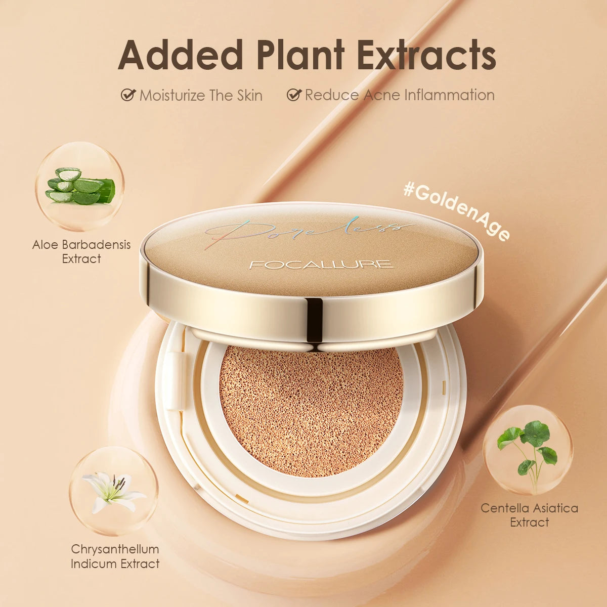 Long Lasting Foundation Cushion Compact With Makeup Puff