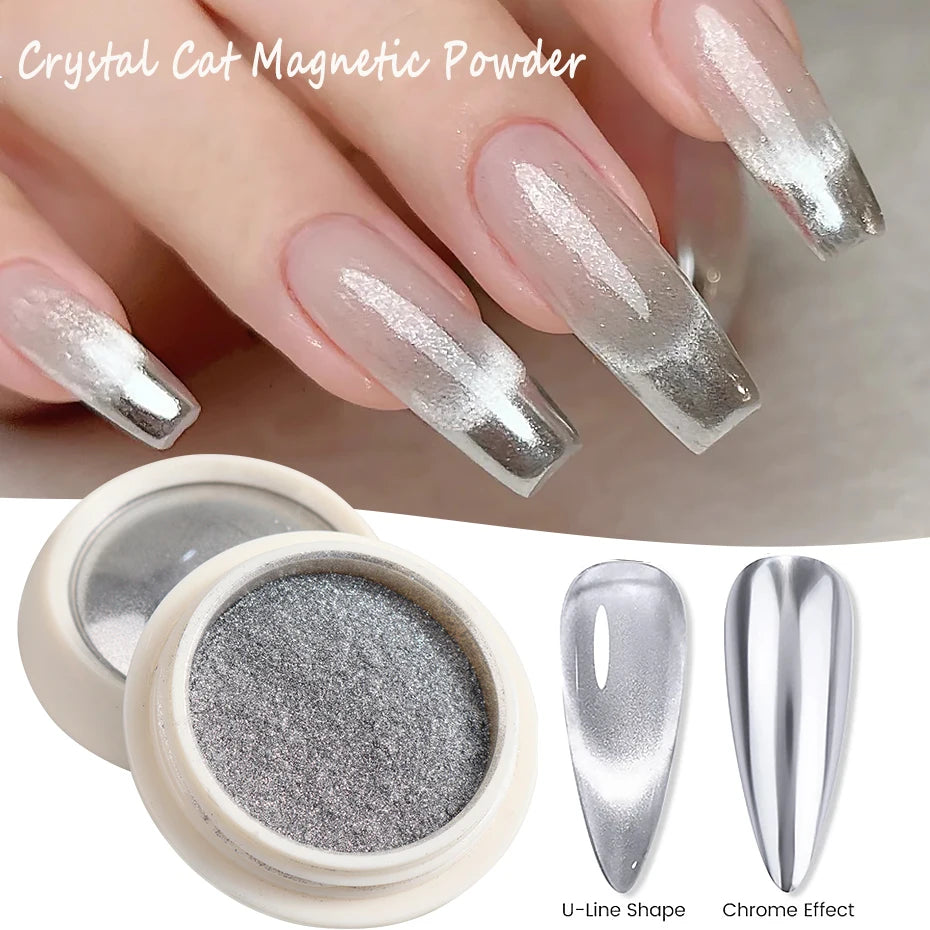 Moonlight Silver Cat Eye Nail Powder